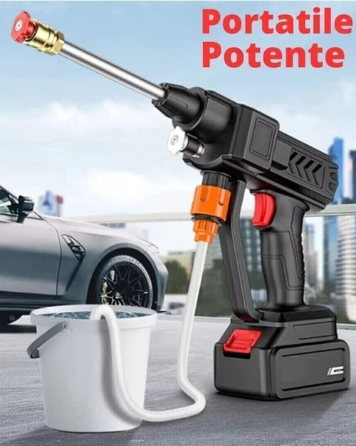 Idropulitrice a batteria 42V Idropulitrice Professionale portatile con 2 batterie 8000mAh e Tubo da 5M Idropulitrice ad alta pressione a batteria per il lavaggio di auto Pulizia di pavimenti