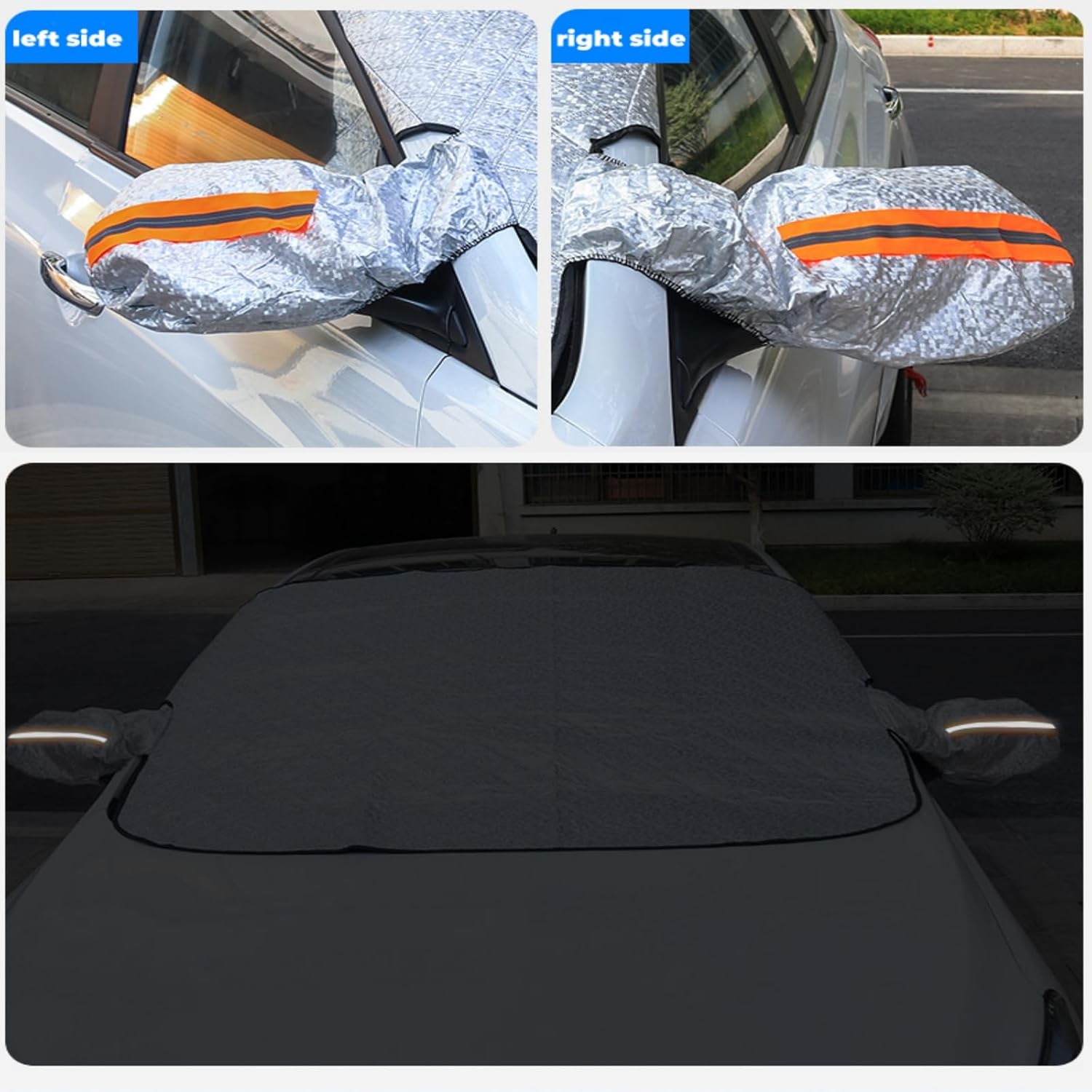 Copri Parabrezza per Auto, 5 Magneti Copertura Parabrezza Auto, Protezione Parabrezza Protezione Solare, Copri Parabrezza per Auto Protezione Anti UV, Neve, Grandine (225x110cm)