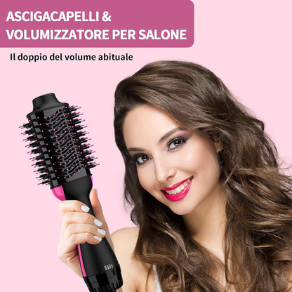 Sawop Asciugacapelli e Volumizzante in Uno, 1200W Phon Styler Con Ioni Negativi Anti-Crespo, Cilindro in Ceramica al Titanio, Spazzola Raddrizzante